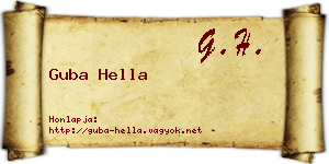 Guba Hella névjegykártya